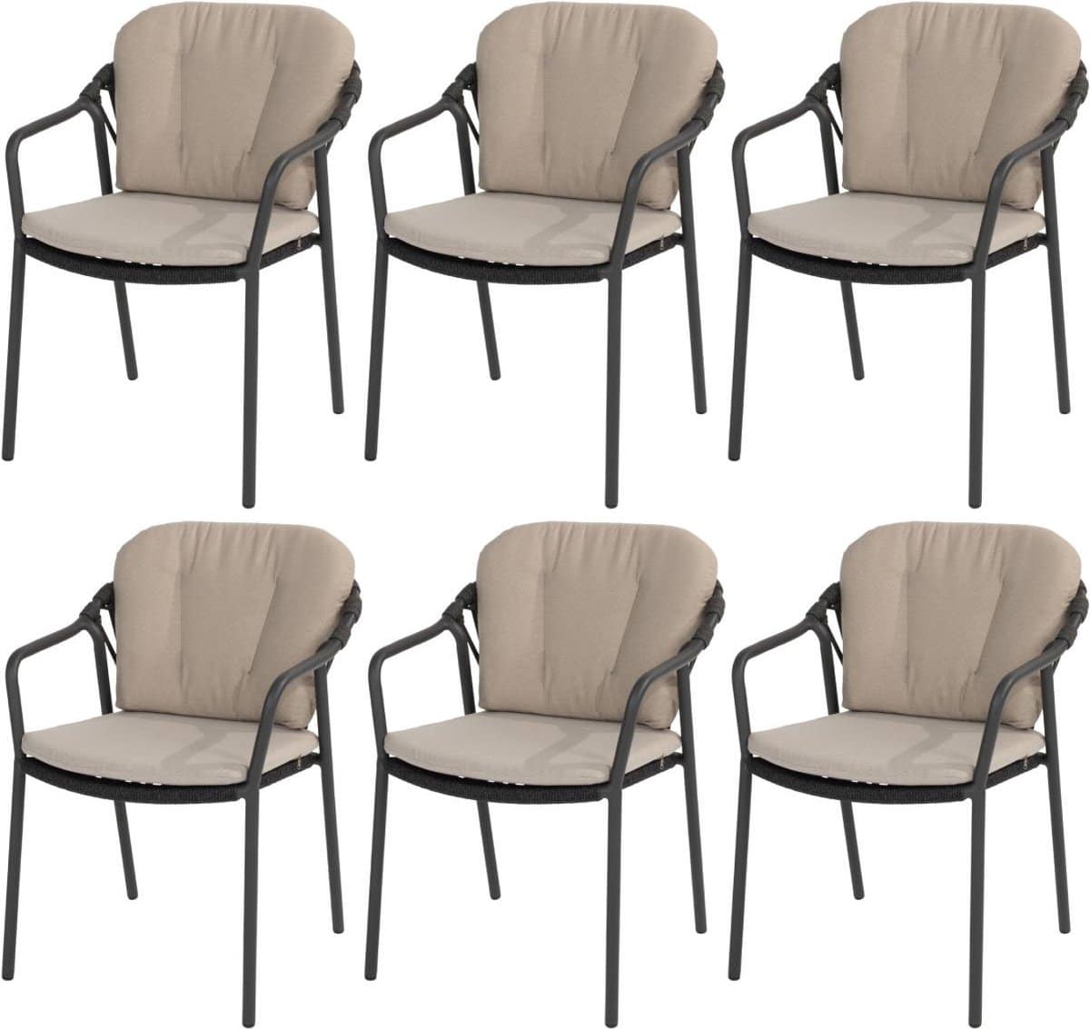 manitoba stapelbare tuinstoel antraciet taste 4so set van 6