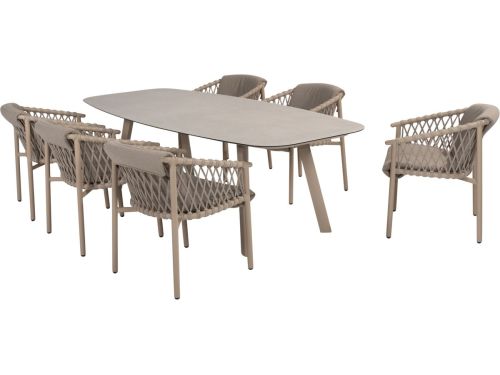 Manolo Allora dining tuinset 240x103xH75 cm 7 delig printed ceramic