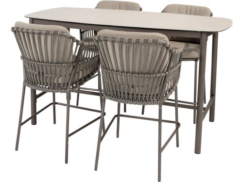 Manolo Capalbio high dining tuinset 180x90xH90 cm 5 delig keramiek