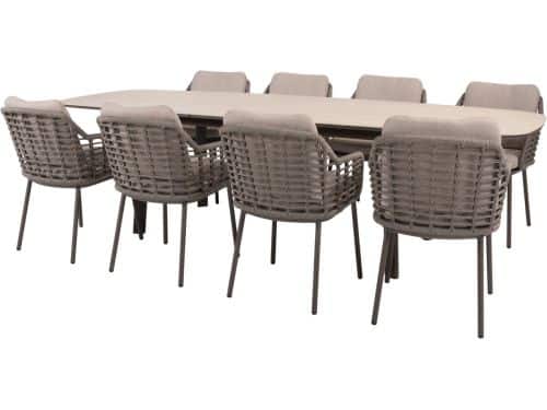 Manolo Puglia dining tuinset 230-290x100xH75 cm 9 delig uitschuifbaar keramiek