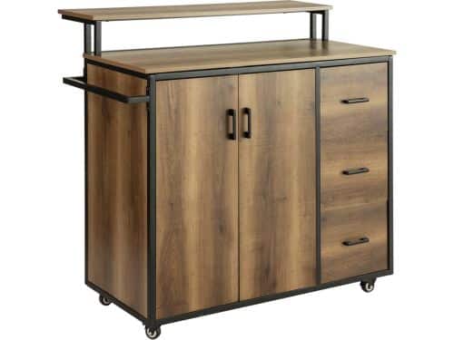 Mara Keukentrolley - Keukenkast - Bartafel op Wielen - Bruin