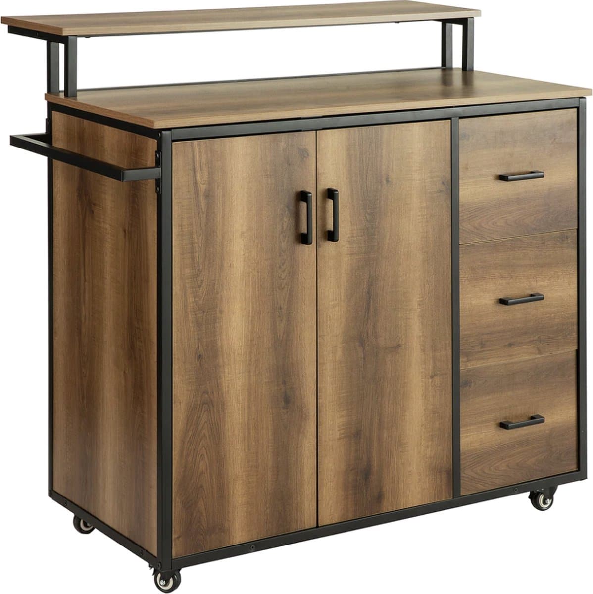 mara keukentrolley keukenkast bartafel op wielen bruin