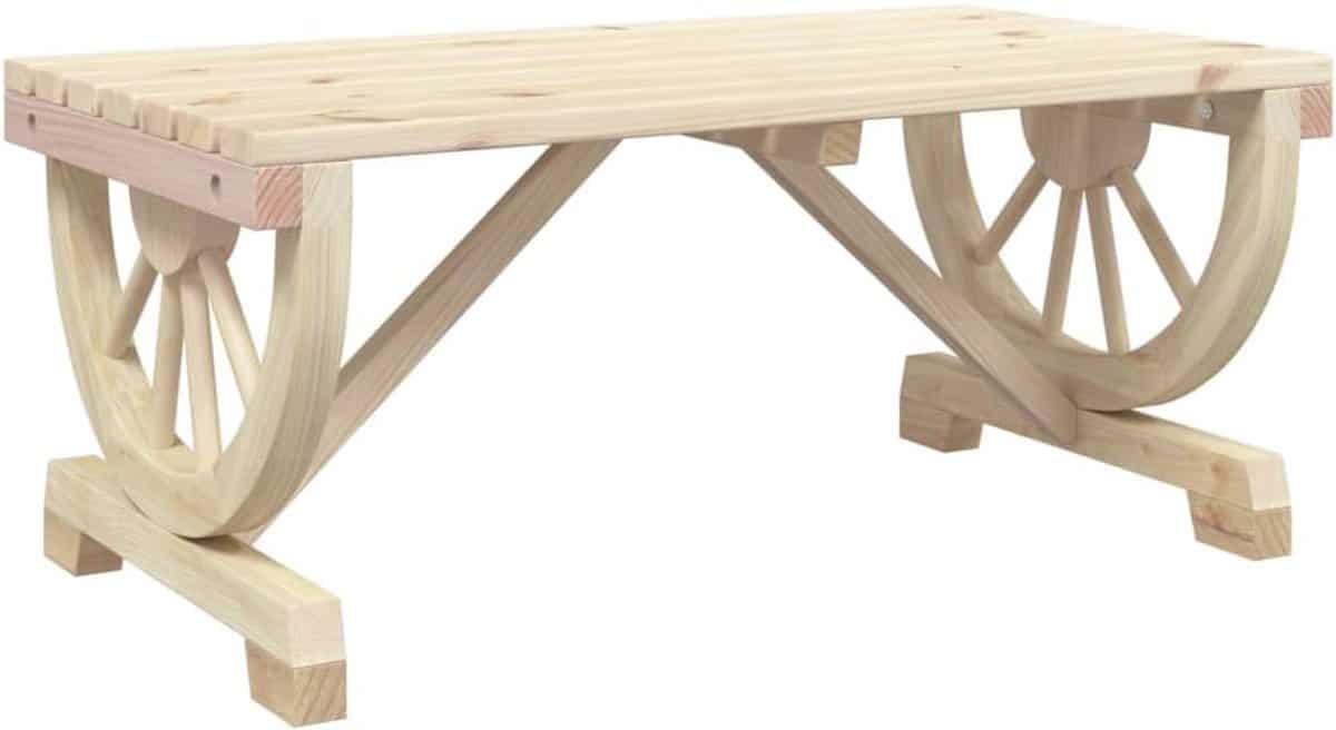 massief houten tuinmeubel rechthoekige bijzettafel voor buiten 90x50x40