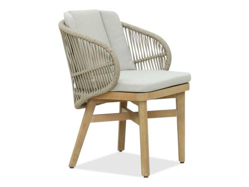 Matera dining tuinstoel | hardhout + touw | zand