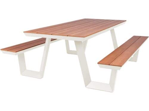 MaximaVida aluminium picknicktafel Bermuda 200 cm ivoor
