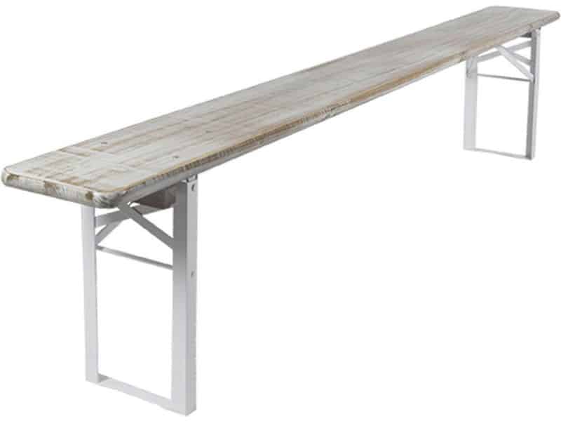 MaximaVida inklapbare picknickbank Berlijn 200 x 25 cm whitewash
