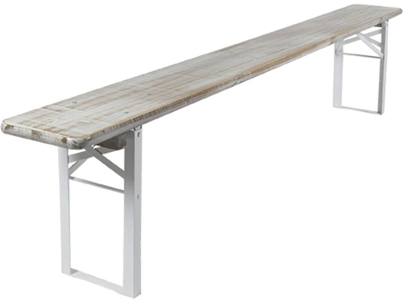 MaximaVida inklapbare picknickbank Berlijn 200 x 25 cm whitewash