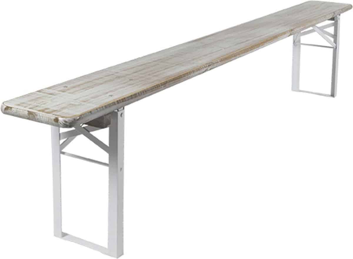maximavida inklapbare picknickbank berlijn 200 x 25 cm whitewash
