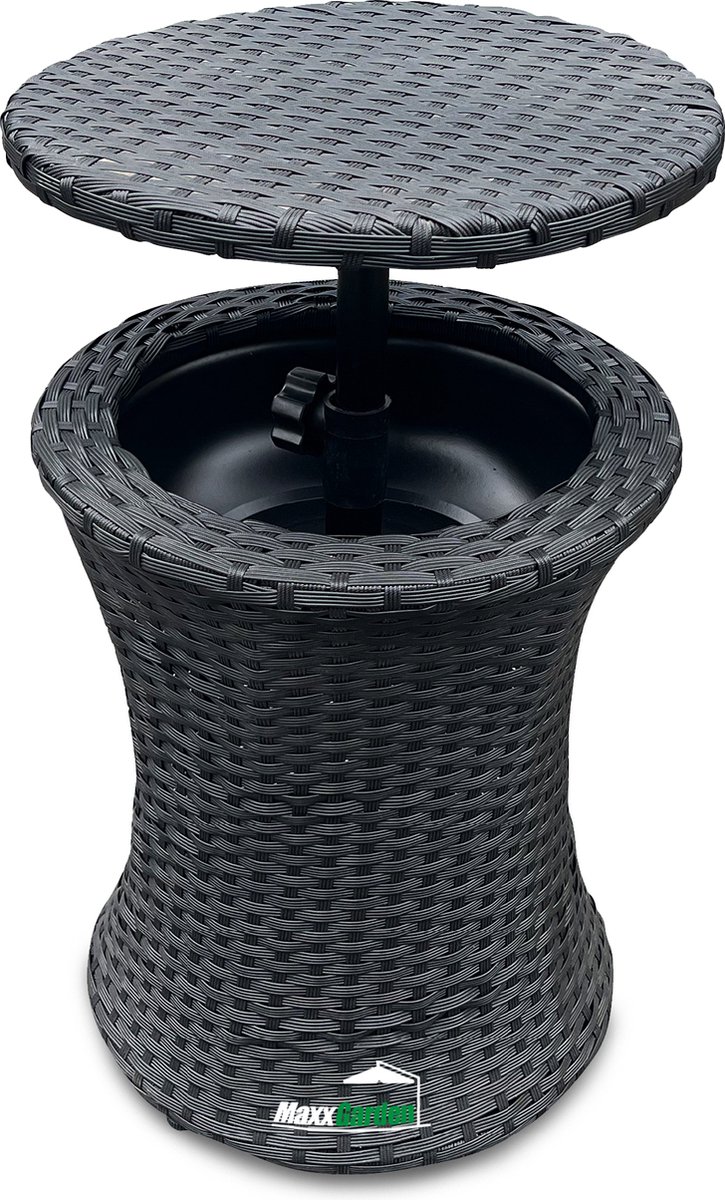 maxxgarden rattan bijzettafel cool bar ingebouwde ijsemmer met deksel