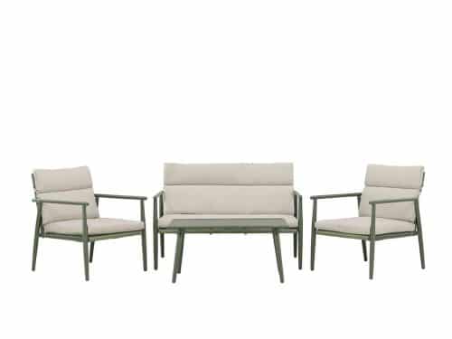 Mazzaro lounge set 1 bank, 2 stoelen, 1 salontafel groen.