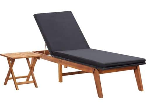 Medina Ligbed met tafel poly rattan en massief acaciahout