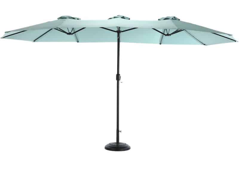 Merax 4.5 Meter Dubbele Tuinparasol Rechthoekig Lichtgroen met Draaimechanisme Zonder