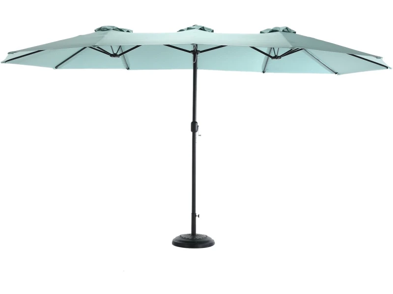 Merax 4.5 Meter Dubbele Tuinparasol Rechthoekig Lichtgroen met Draaimechanisme Zonder