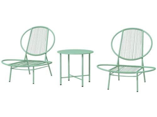 Merax Bistroset 3-Delig - 2 Tuinstoelen En Ronde Tuintafel