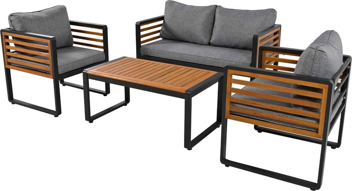 merax loungeset tuin 4 personen 4 delige tuinset met bank