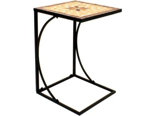 Metalen bijzettafel met mozaïekplaat - Decoratie voor tuin, balkon en
