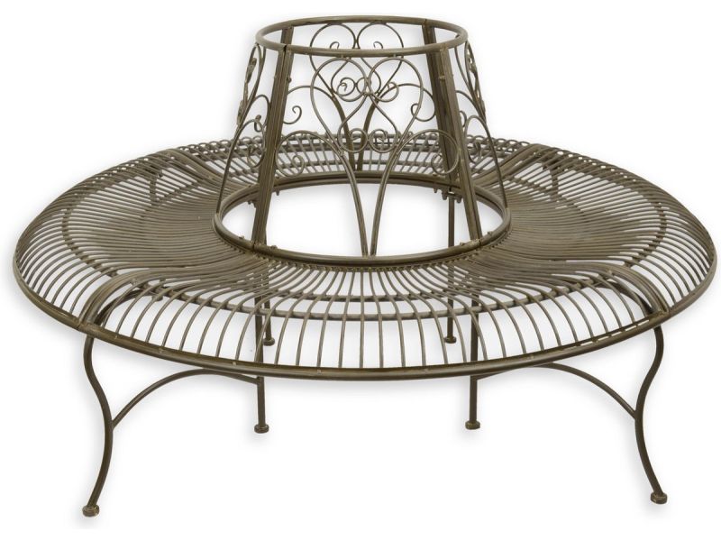 Metalen Boombank Rond Bruin diameter 150,5 hoogte 78 cm