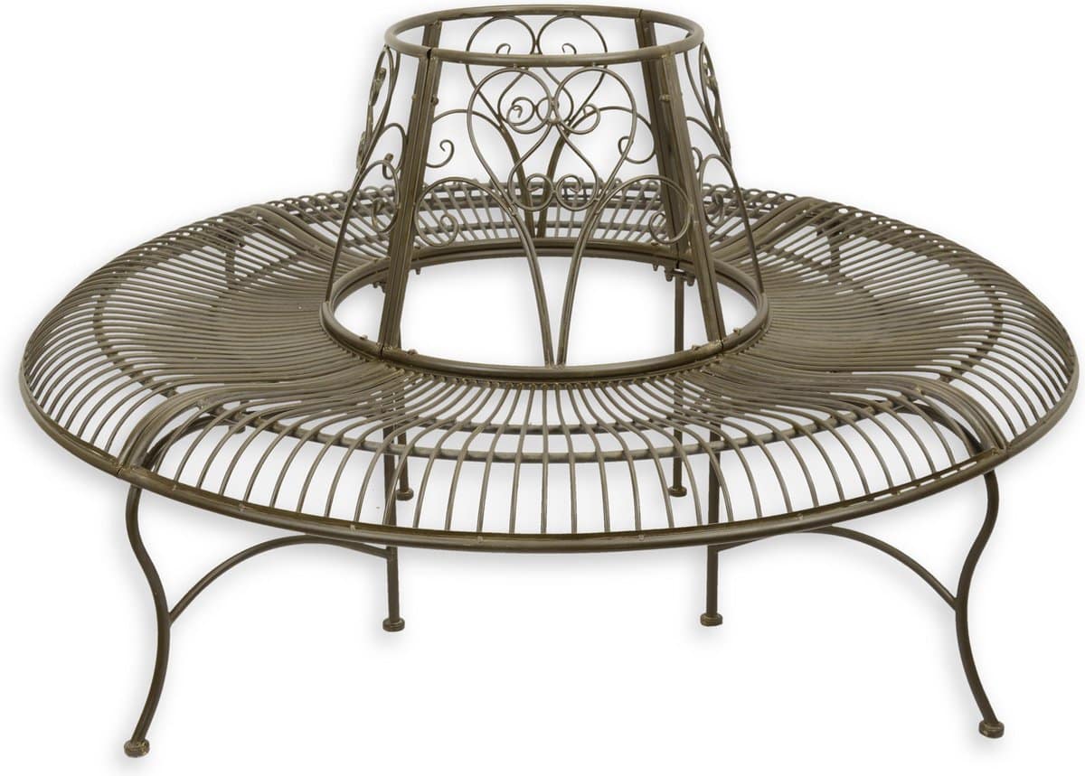 metalen boombank rond wit diameter 150,5 78 cm hoog