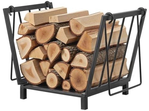 Metalen brandhoutmand met handgrepen - 36 x 32 x 31