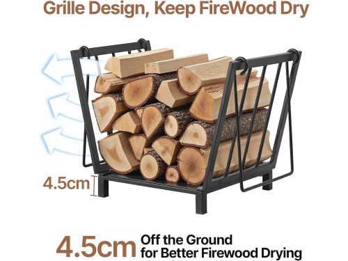 Metalen brandhoutmand met handgrepen - 36 x 32 x 31