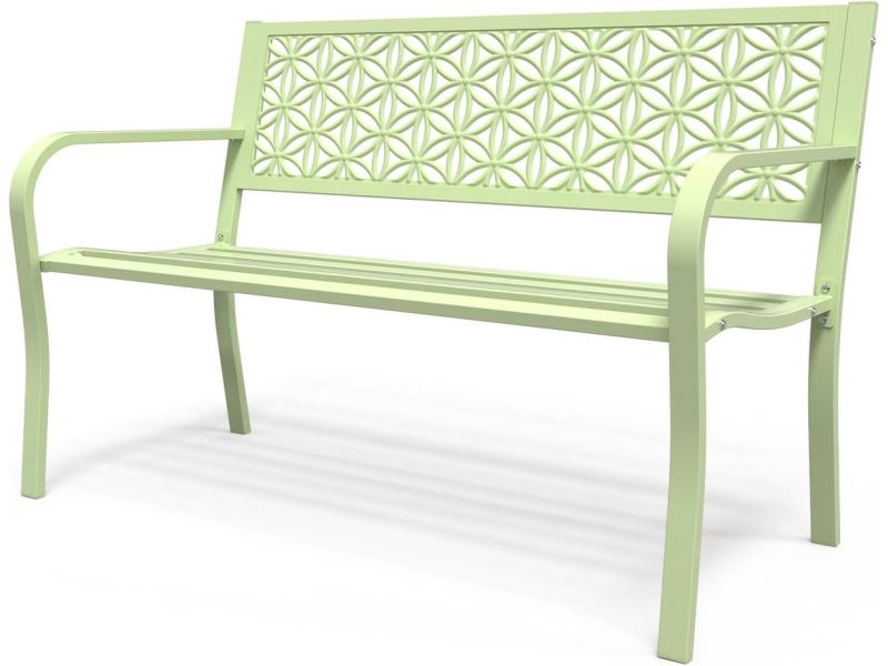 Metalen Buitenbank 127 cm met Sierlijk Bloemenpatroon voor Tuin en