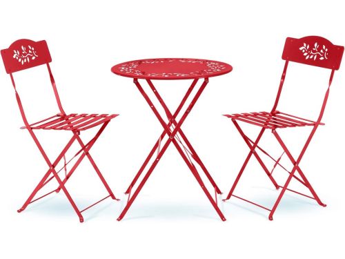 Metalen opvouwbare bistroset met twee stoelen - Veelkleurig en duurzaam
