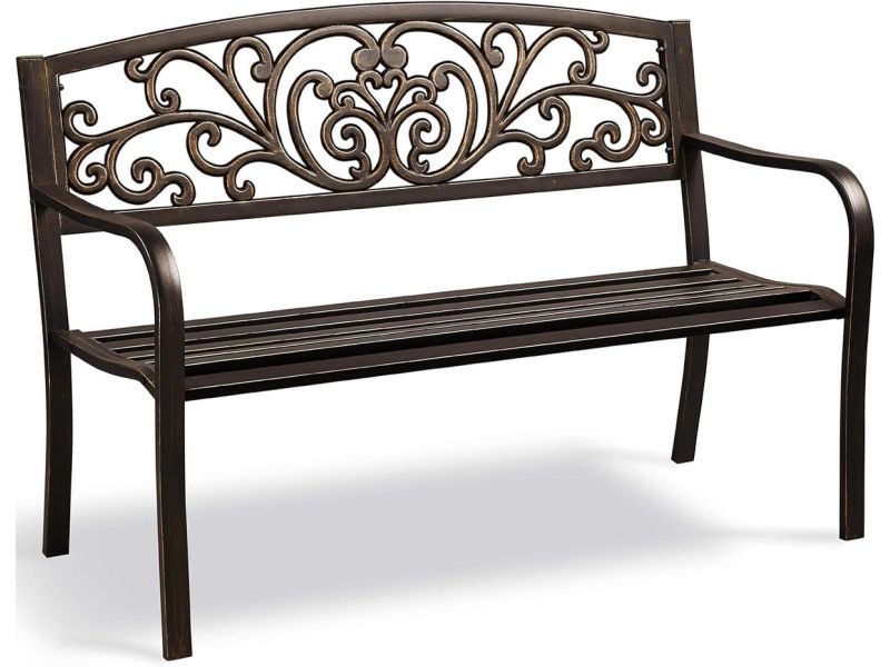 Metalen Parkbank Tuinbank voor 2-3 Personen - Weerbestendig en Vintage