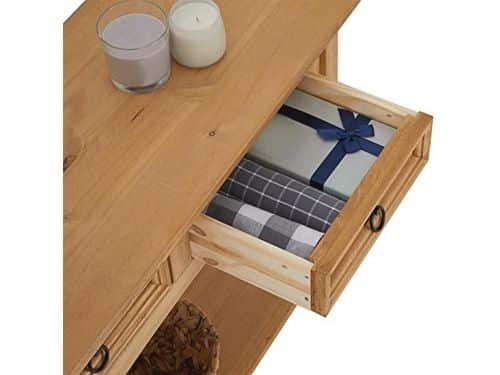 Mexico-stijl Consoletafel met 2 Laden en Legplank - Massief Grenen