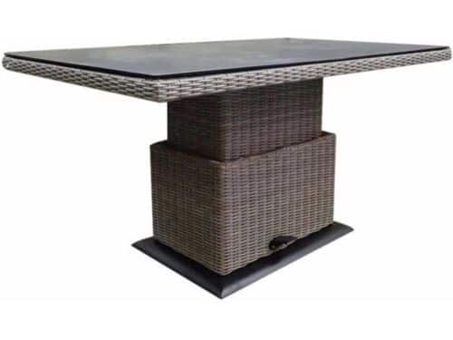 Miami lounge-diningtafel 130x75xH47-71 cm in hoogte verstelbaar grijs