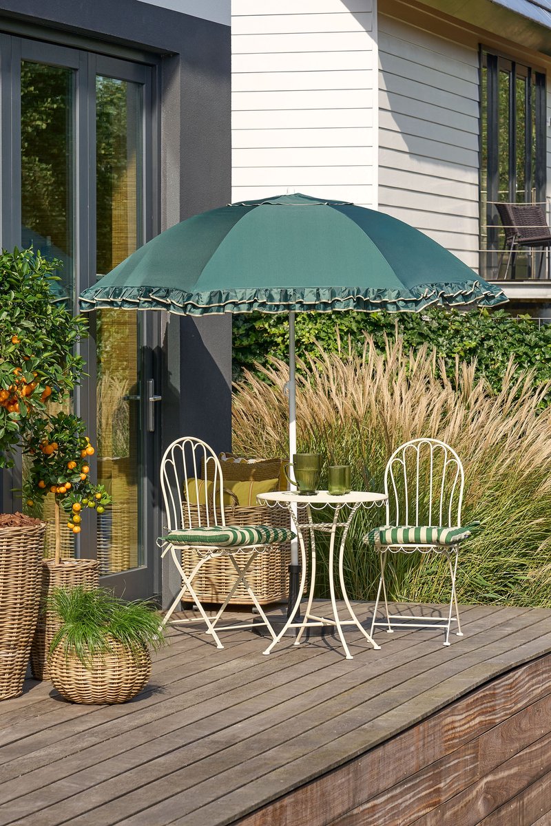 mica decorations kantelbare parasol met ruches stokparasol 238 x