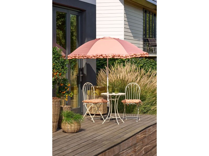 Mica Decorations Kantelbare Parasol met Ruches - Stokparasol 238 x