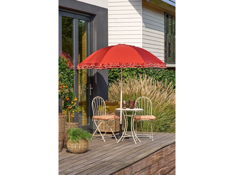 Mica Decorations Kantelbare Parasol met Streepprint - Stokparasol 238 x