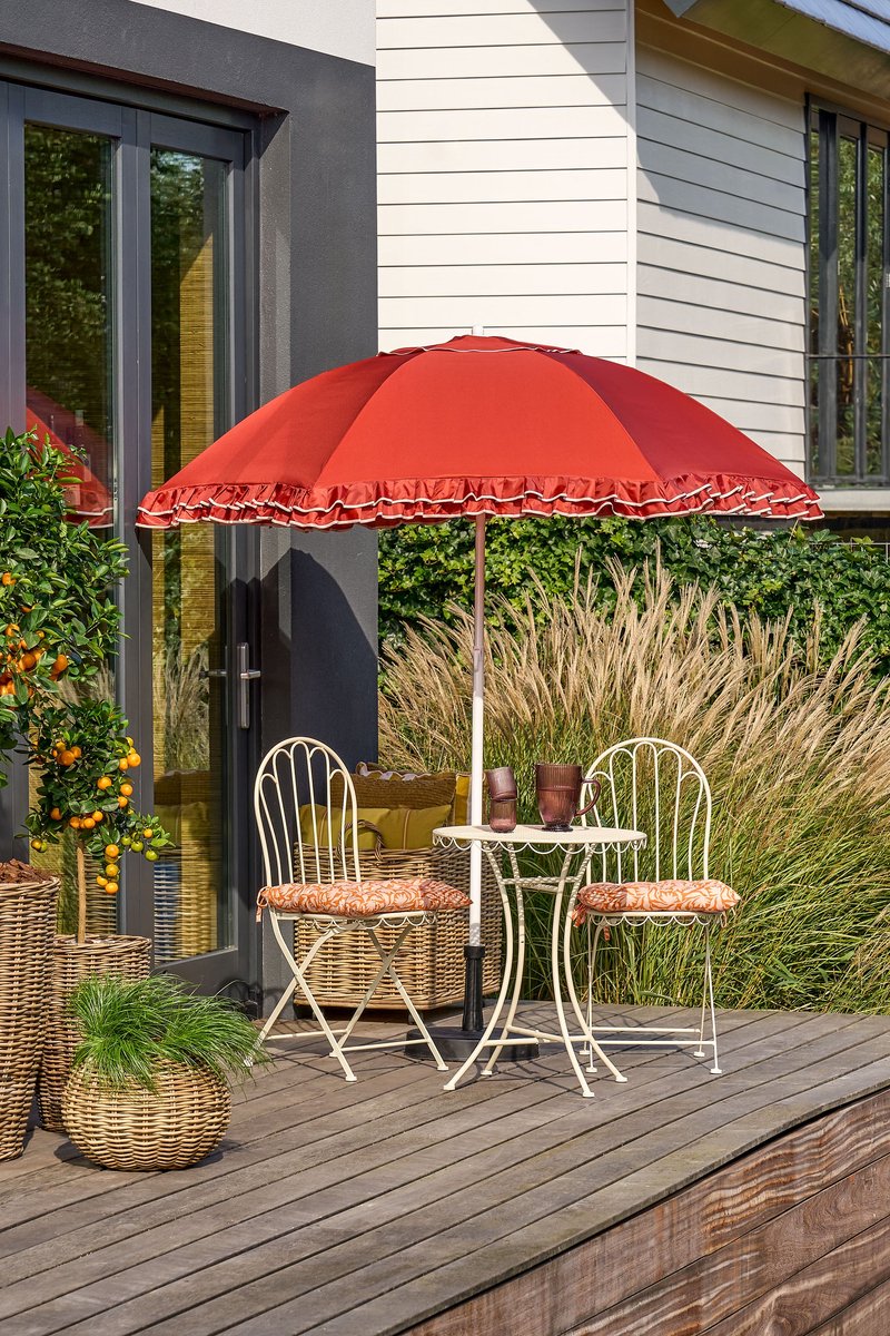 mica decorations kantelbare parasol met streepprint stokparasol 238 x