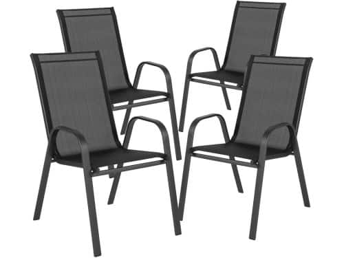 Mila Shop 4 Metalen buitenstoelen - Tuinstoelen stapelbaar - Terrasstoelen