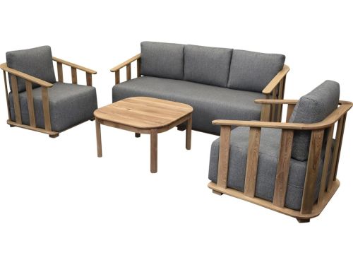 Milano stoel bank loungeset 4 delig teakhout