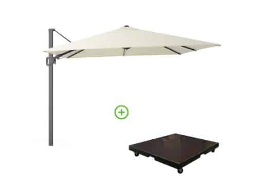 Milano T² zweefparasol | 300x300cm met Monza parasolvoet 90kg | ecru