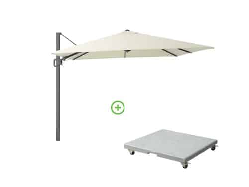Milano T² zweefparasol | 300x300cm met Rocca parasolvoet 90kg | ecru