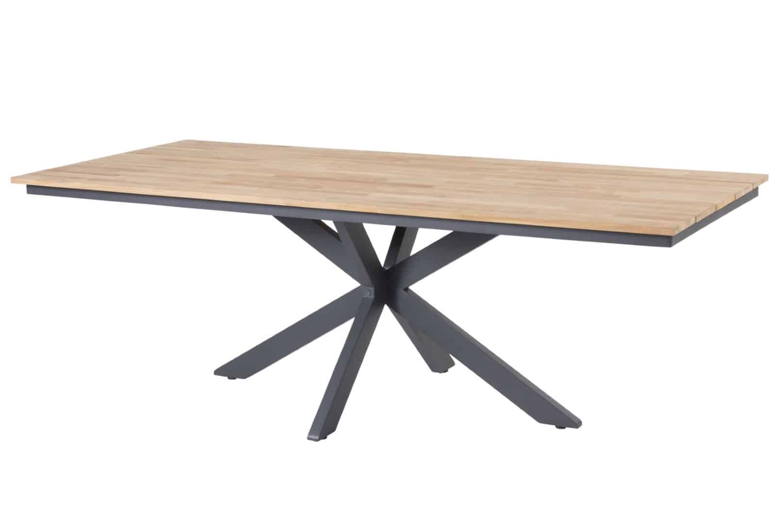 minerva tafelframe antracite met tafelblad teak 220 x 95 cm 4so 4so