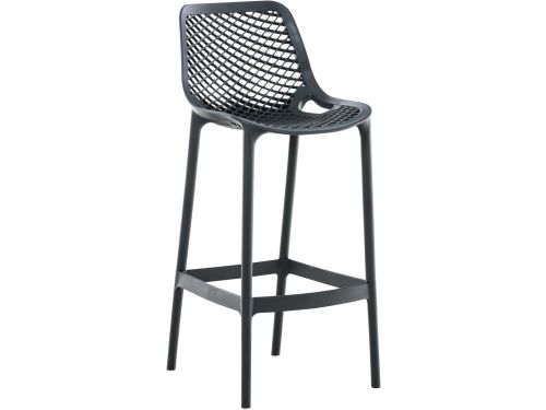 Moderne Barkruk met Rugleuning en Voetsteun - Kunststof