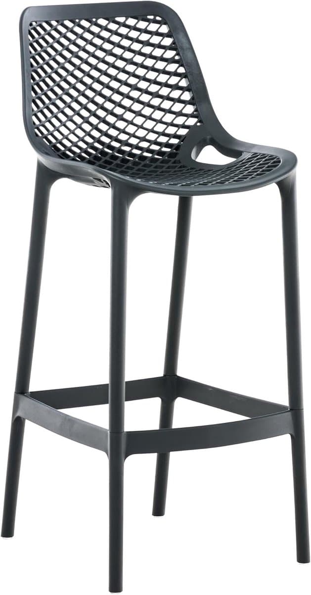 moderne barkruk met rugleuning en voetsteun kunststof