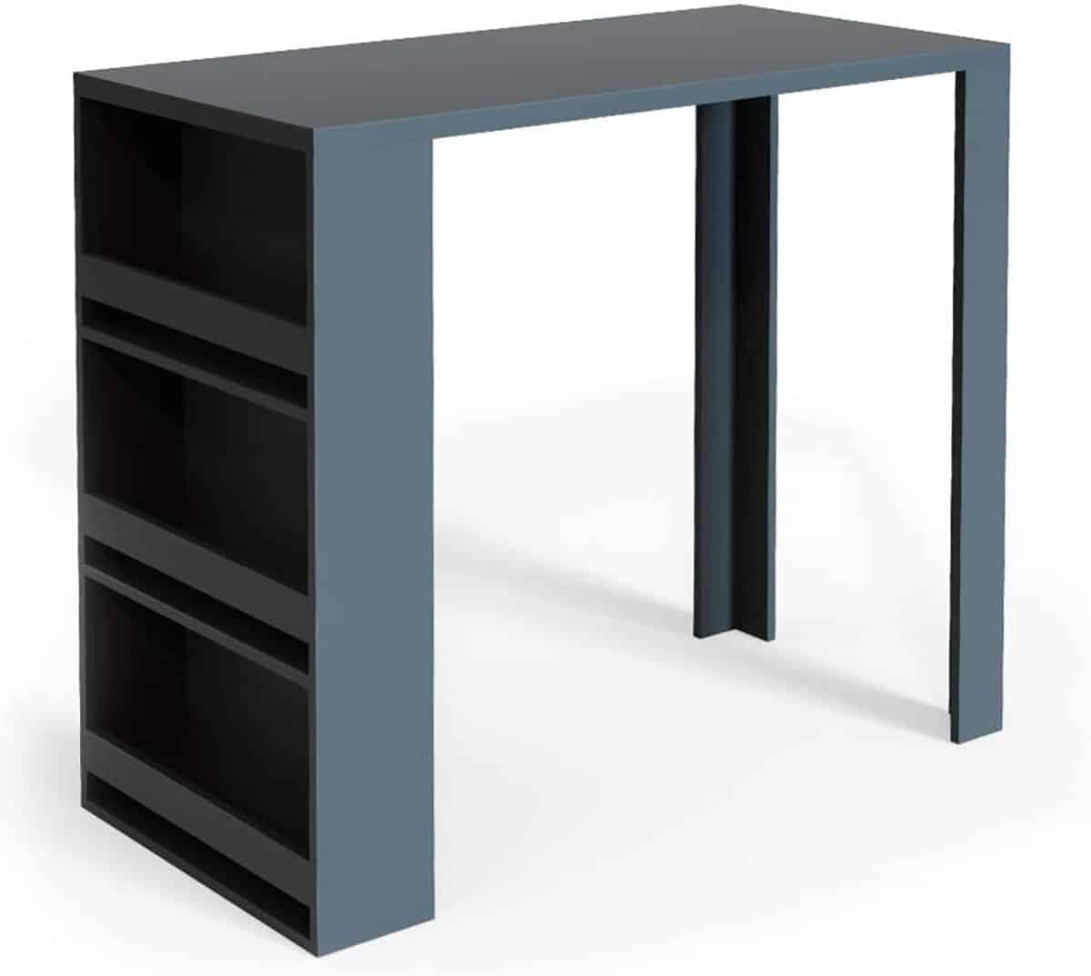 moderne bartafel met opbergrek antraciet 57 x 117