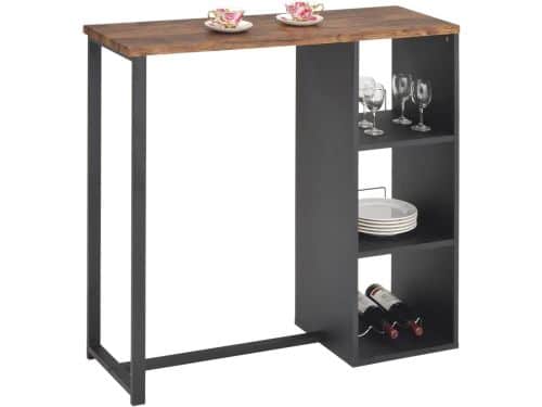 Moderne bartafel met opbergruimte en metalen frame in wildeiken look