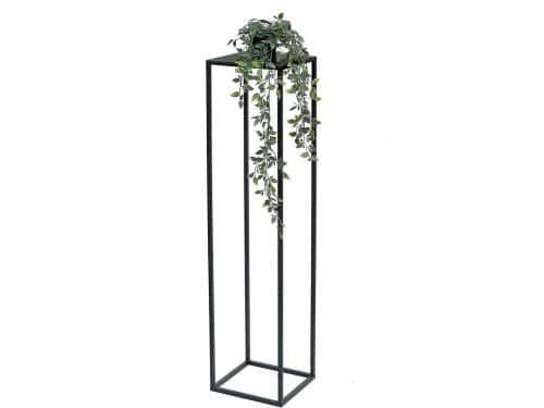 Moderne Bloemenkruk van Metaal - Zwarte Bijzettafel en Plantenstandaard