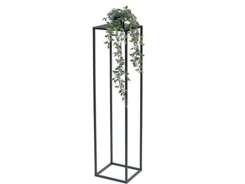 Moderne Bloemenkruk van Metaal - Zwarte Bijzettafel en Plantenstandaard