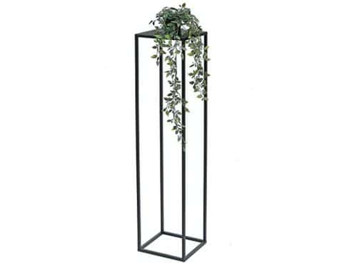 Moderne Bloemenkruk van Metaal - Zwarte Bijzettafel en Plantenstandaard