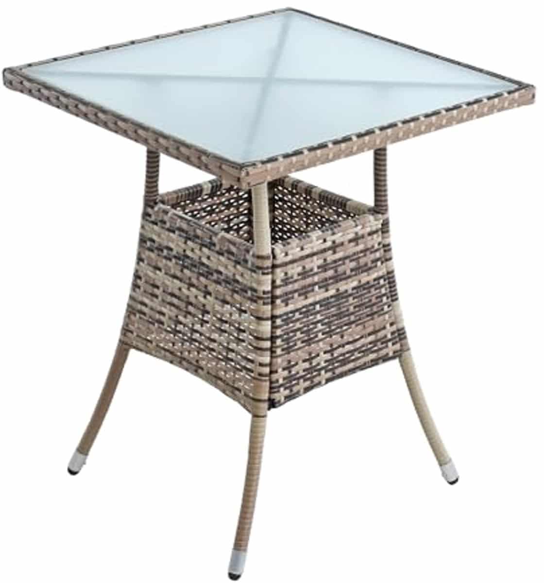 moderne polyrattan tuintafel 60×60 cm stylish bijzettafel voor tuin