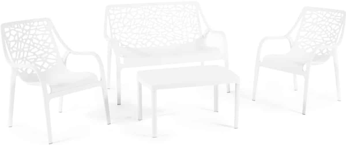 moderne tuinset voor 4 personen, stapelbaar en waterdicht