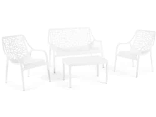 Moderne tuinset voor 4 personen, stapelbaar en waterdicht