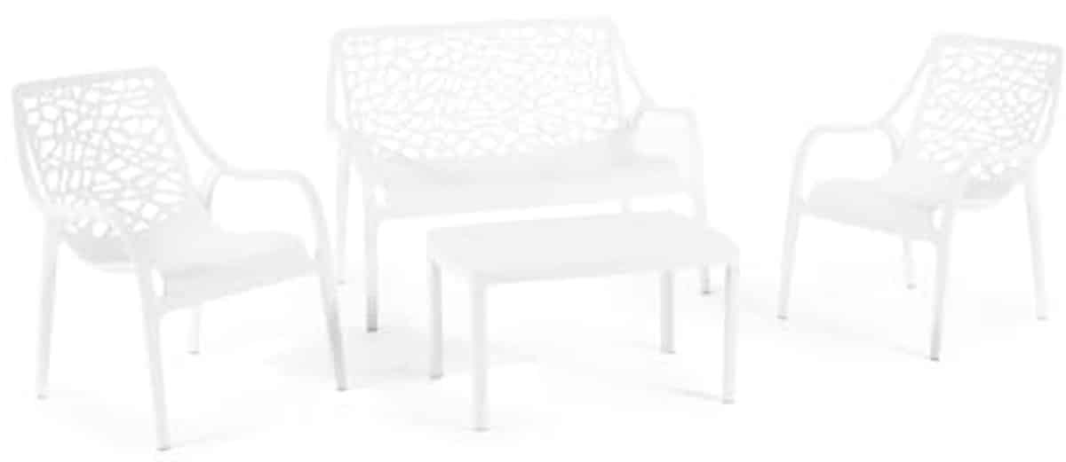 moderne tuinset voor 4 personen, stapelbaar en waterdicht