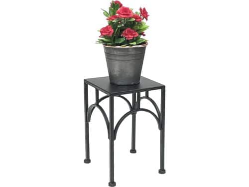 Moderne Zwarte Bloemenkruk van Metaal - Bloemenstandaard en Bijzettafel 28